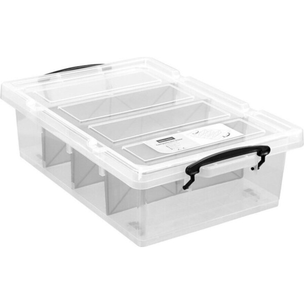 2 x Boxsweden 4 Section Storage Container 57x38x16cm Plastic Organiser Box