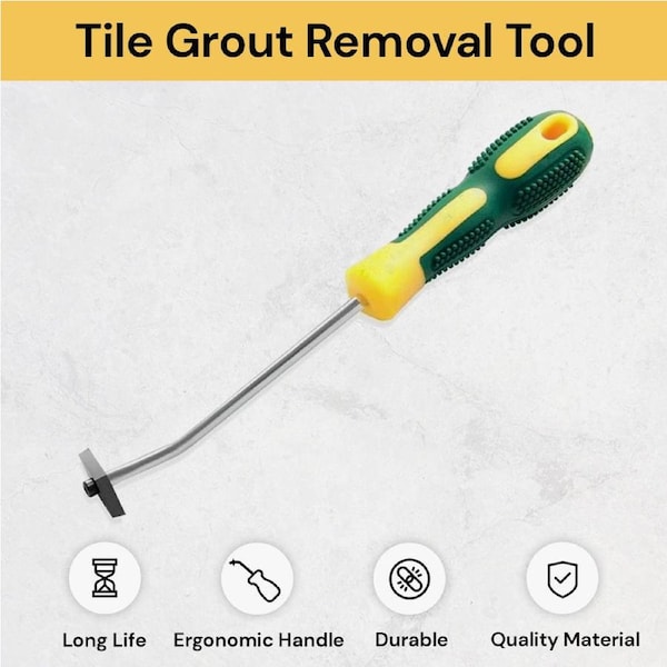 Grout Removal Tool - Tungsten steel Caulking Tool Caulk Remover - Green yellow