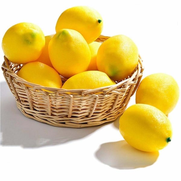 10pcs Fake Fruit Lifelike Lemons Simulation Yellow Lemon Artificial Fruit Decorations for Still Life Paintings Home House Kitchen Party Decoration