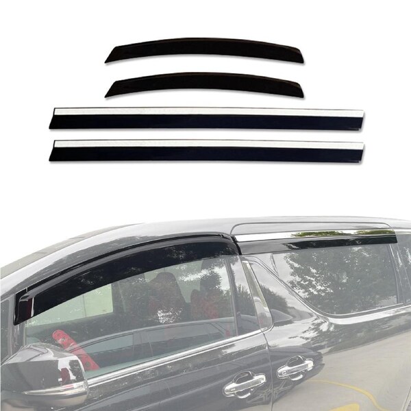 Stainless Trim Weather Shields for Toyota Vellfire AH30 2015-2023