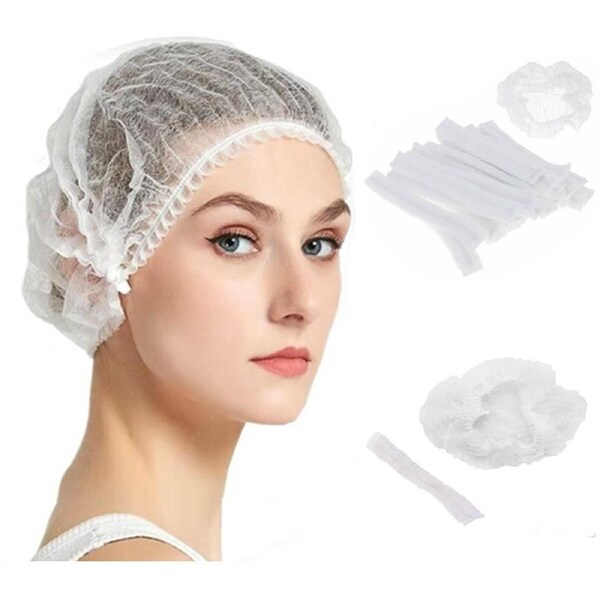 100x Disposable Hair Net Head Cover Cap Anti Dust Medical Surgical Stretchy Hat