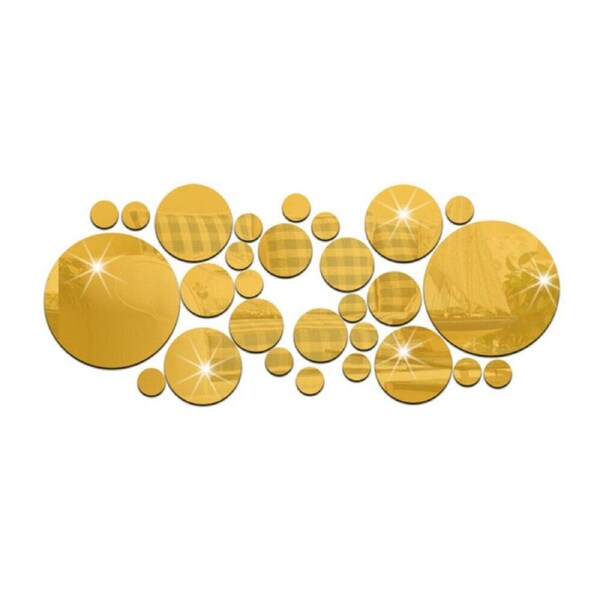 26PCS Circle Mirror Tiles Wall Stickers Art Decal Bedroom DIY Home Art