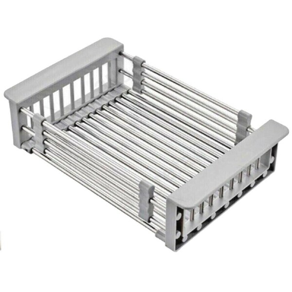 Telescopic Over Sink Dish Drying Rack Kitchen Organizer Drainer Stainless Steel