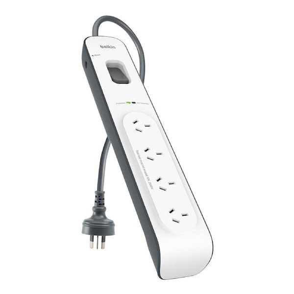 Belkin Surgemaster 2m 4-Outlet Surge Protector Strip For Electric Devices White