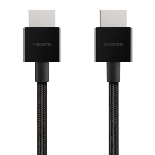 Belkin Ultra HD 4K High-Speed HDMI 2.1 Braided 2m Cable HDR For Apple TV Black