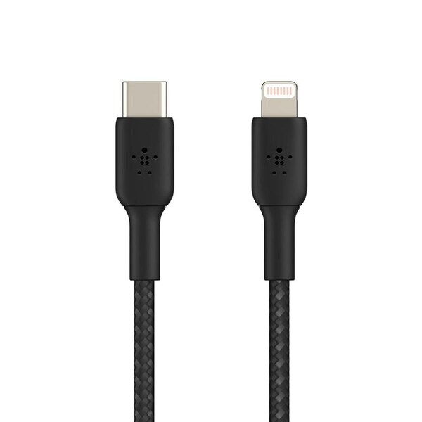 Belkin Braided 1m USB-C to Lightning MFI-Certified Cable For Apple iPhone BLK