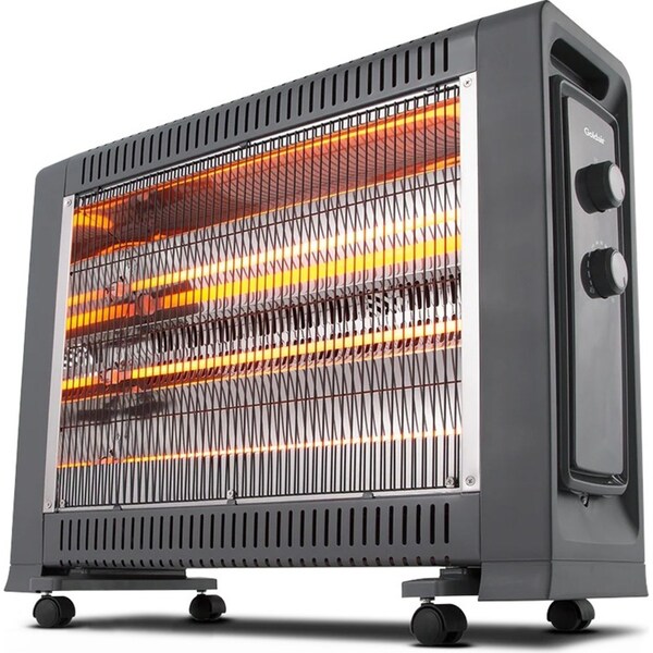 Goldair 65.5cm 2400W Radiant Heater w/ Thermostat Home Heating Charcoal