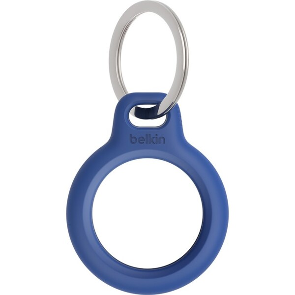 Belkin Secure Holder Tracker Cover w/ Metal Key Lock Ring For Apple AirTag Blue