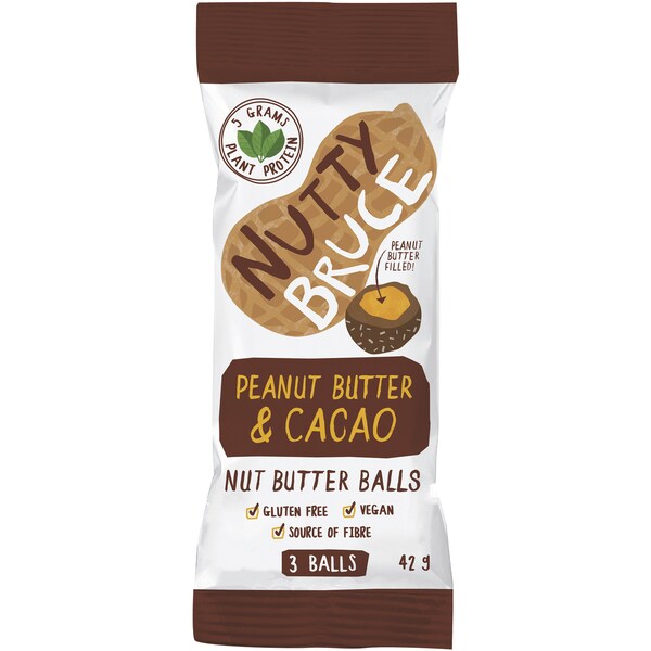 Nutty Bruce Peanut Butter & Cacao Nut Butter Balls 42g