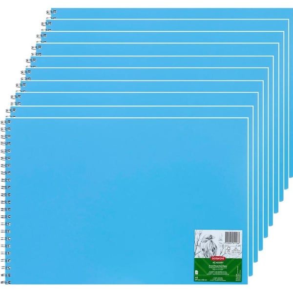 Derwent Academy Visual Art Diary Book A3 Landscape 120 Pages Blue Cover 10 Pack