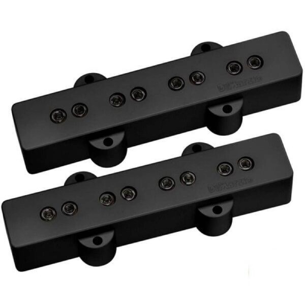 Dimarzio Model J Set of Bass Guitar Pickup Black w/ Black Pole Pieces