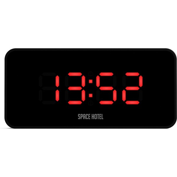 Newgate Space Hotel Hypertron Alarm Clock Black Case - Black Lens - Red Led