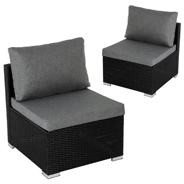 Black Armless Outdoor Sofa Set