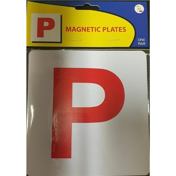 Magnetic Red P Plates - One Pair