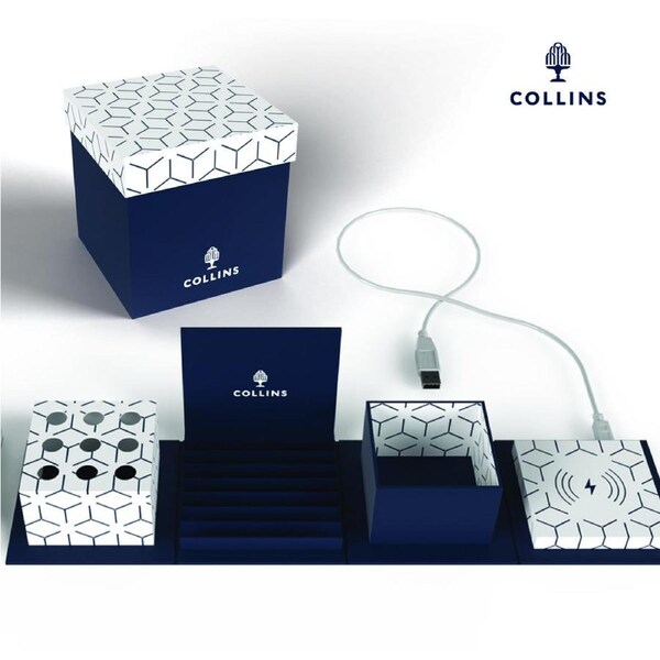 Office Organiser Collins 10 Cube Geometric Navy by Collins Debden URGMP.159