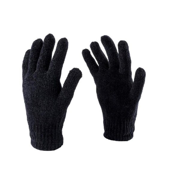 1 pair Gloves Mens Heat Control Thermal Lined Chenille Fashion Black One Size