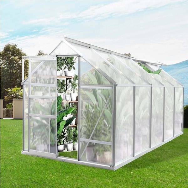 Lambu Greenhouse Aluminium Walk In Green House Garden Plant Shed 3.16x1.9x1.95