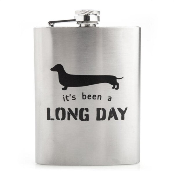 Dachshund Metal Flask
