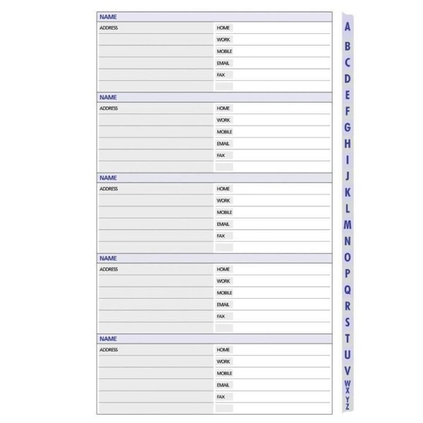 Debden DayPlanner Refill A4 A-Z Tabs EX5001