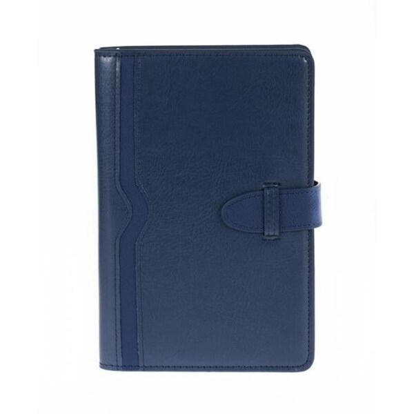 Debden DayPlanner Personal Organiser Hard CoverPU Strap Navy PRHSU3 18x10cm