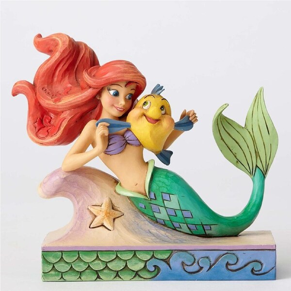 Disney Traditions Figurine 13cm Ariel with Flounder, Whitehill 4054274
