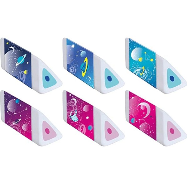 Maped Cosmic Erasers Rubbers Pink/Blue Triangular 6 Pack