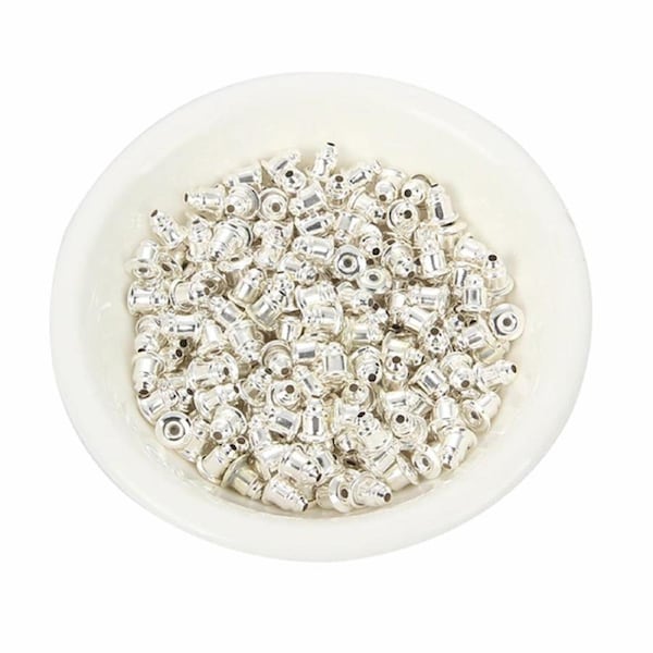 X10 Earrings Gold Metal Plug Stud Stoppers Findings Post Back - Foto 8