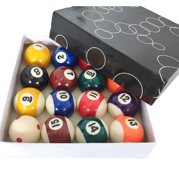 Pool Snooker Billiard Balls 2" inch Kelly Pool With 2" inch Measle White Training Set