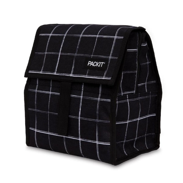 Packit Freezable Portable Insulated Lunch Bag Cooler Container Grid Pattern
