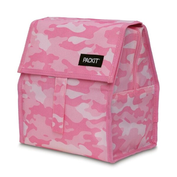Packit Freezable Portable Insulated Lunch Bag Cooler Food Container Pink Camo