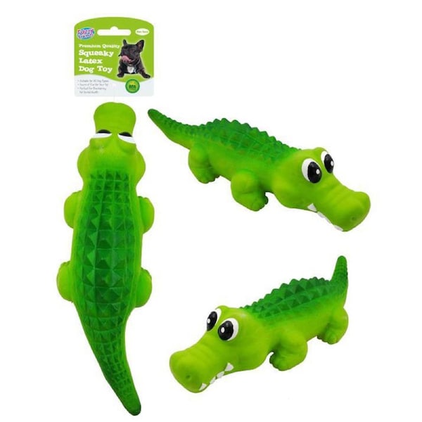 Squeaky Latex Dog Toys Crocodile Animal Chew Bite Dental Clean Fetch Play Toy