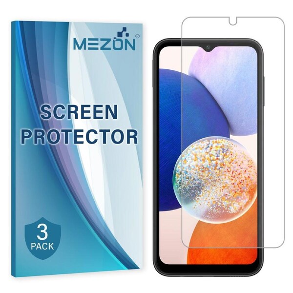 [Pack of 3] Samsung Galaxy A14 5G Premium Clear Edge-to-Edge Full Coverage Hydrogel Screen Protector Film by MEZON (Galaxy A14 5G, Hydrogel)