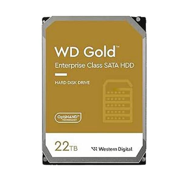 Western Digital Gold 22TB 3.5' Enterprise Class SATA 6 Gb/s HDD 7200 RPM Cache Size 512MB 5-Year Limited Warranty