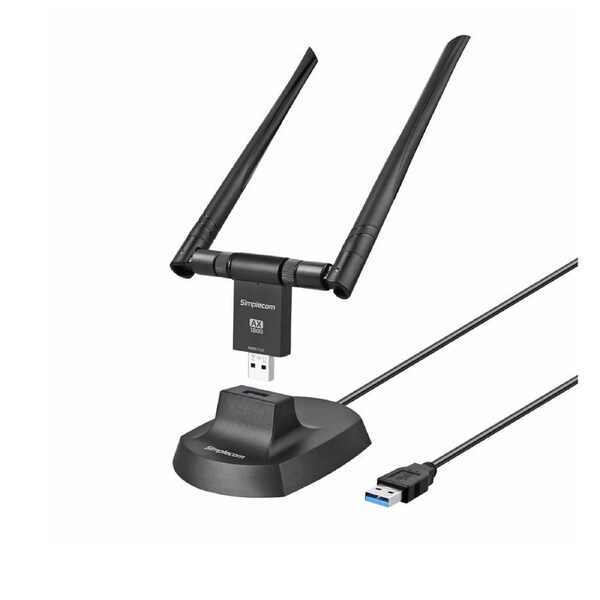 Simplecom NW811v2 AX1800 Dual Band WiFi 6 USB Adapter 802.11ax with 2x 5dBi High Gain Antennas