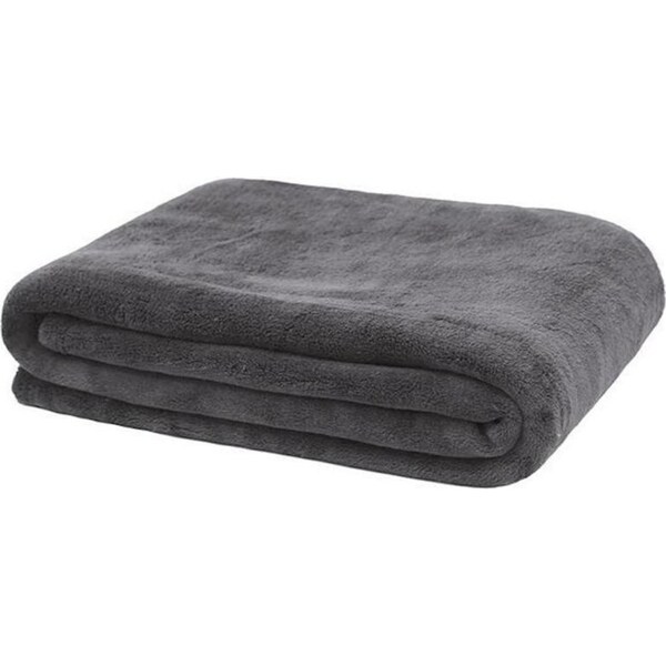Bambury Microplush Throw Rug 130 x 170cm - Charcoal