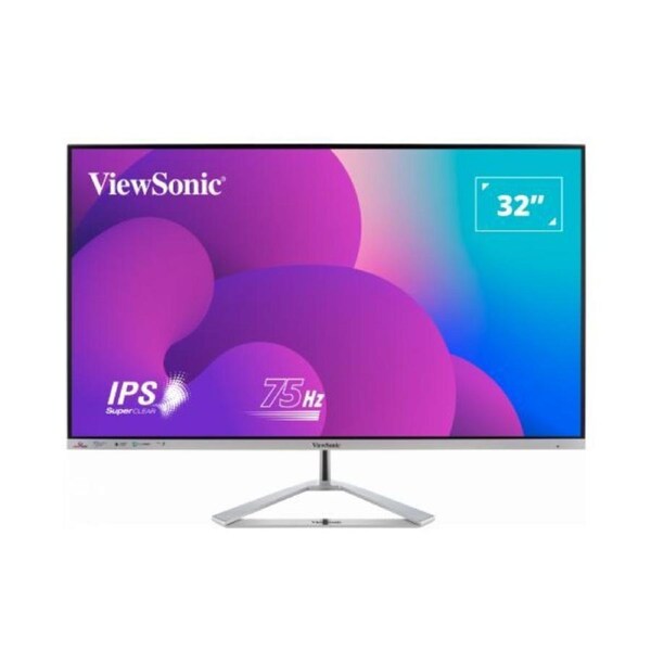 ViewSonic 32' Office Professional Stylish & Ultra Thin bezel, SuperClear IPS 4ms, FHD, HDMI, DP, VGA, Speakers, Low Energy 26w, VX3276-mhd-3 Monitor