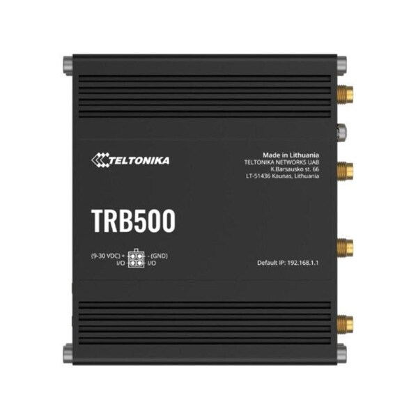 Teltonika TRB500 Industrial 5G Gateway, Ultra-high Cellular Speeds of up to 1 Gbps, Backward Compatible with 4G (LTE CAT 20) Network, PSU included