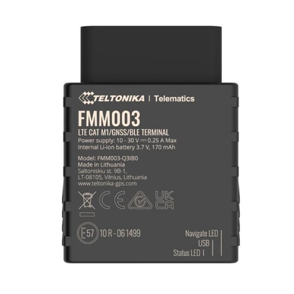 Teltonika FMM003 LTE CAT M1 Tracker with Advanced OBD OEM Data Reading for Global Coverage