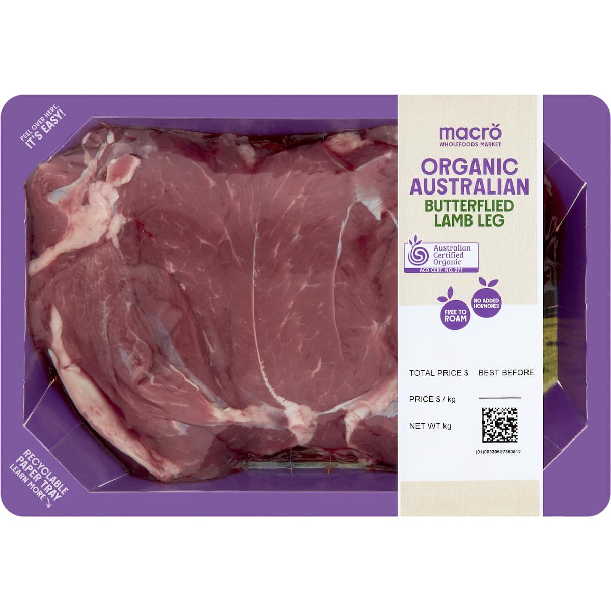 Macro Organic Lamb Butterfly Leg 400g - 700g | bunch