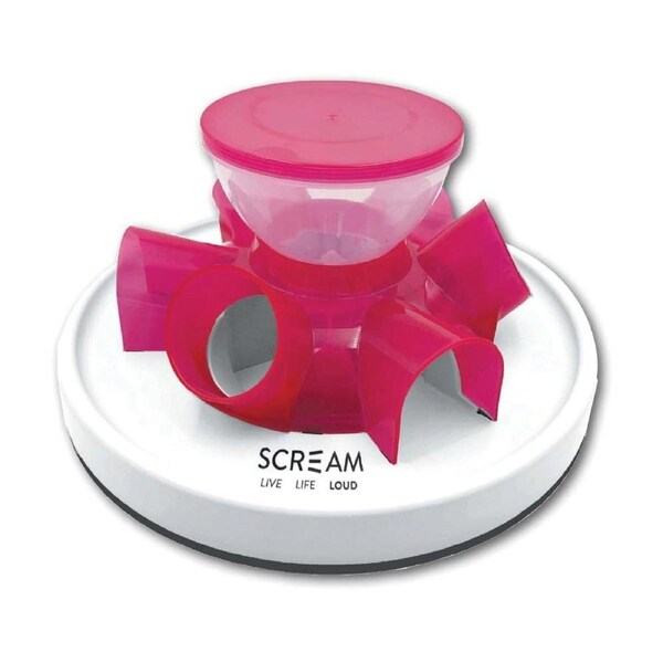 Interactive Pink Cat Tunnel Feeder & Toy for Cats 27cm x 13cm by Scream