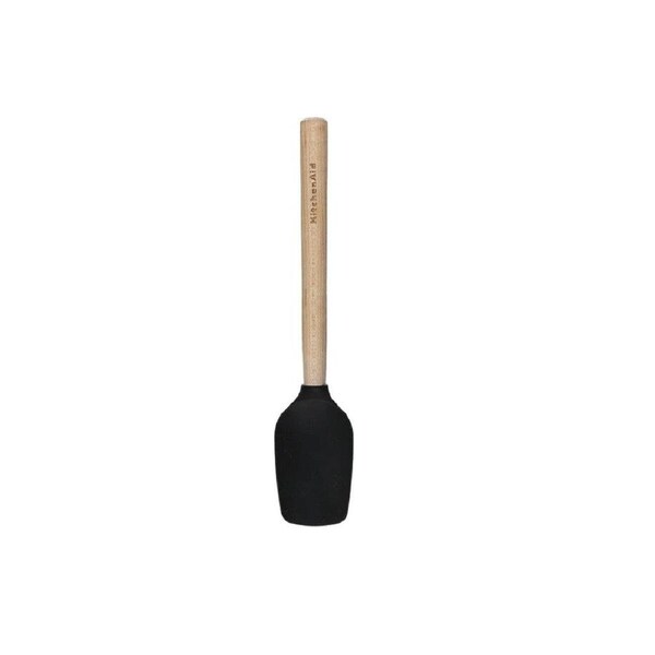 KitchenAid Maple Handle Silicone Mini Spoon Spatula
