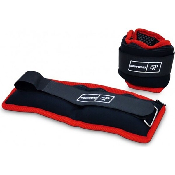 2pc Bodyworx Wrist/Ankle Weights Home Gym Fitness Workout Cardio 2lb/900g Pair