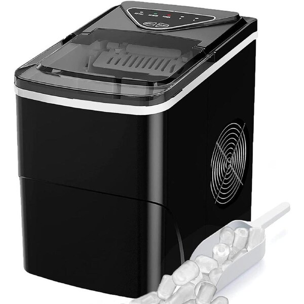 YOPOWER 2.2L Ice Makers Countertop, 9 Cubes Ready in 6 Mins, 12KG in 24Hrs, Self-Cleaning Ice Machine for Home Kitchen Office Bar Party