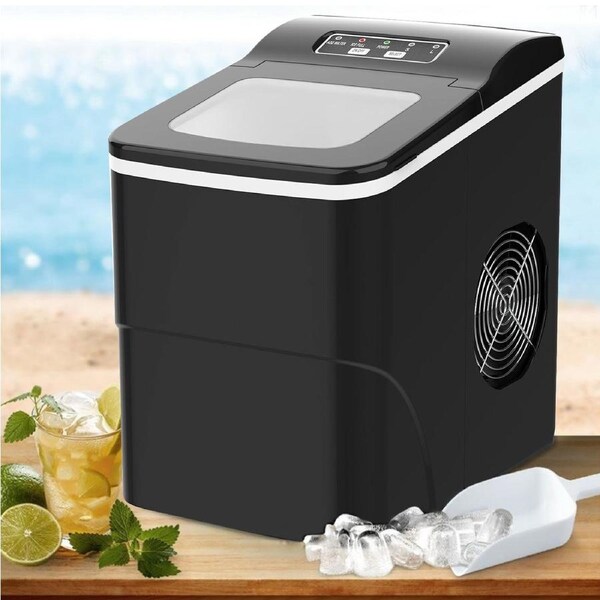 YOPOWER 2.2L Countertop Ice Maker Machine Portable Commercial Ice Machine Black
