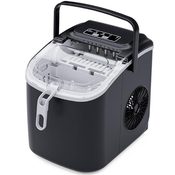YOPOWER 1.2L Countertop Ice Maker Machine Portable Commercial Ice Machine Black