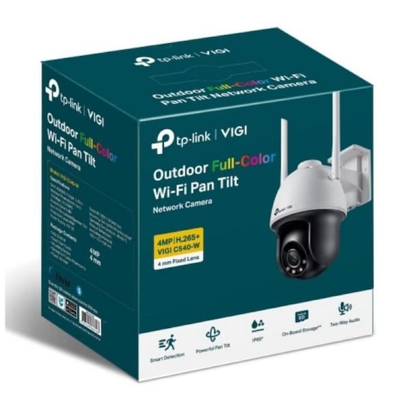 TP-Link VIGI C540-W(4mm) VIGI 4MP Outdoor Full-Colour Wi-Fi Pan Tilt Network Camera