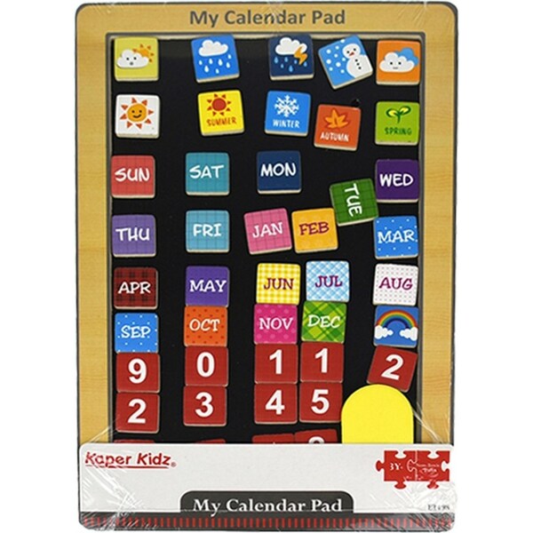 Kaper Kidz 17.5cm Magnetic Chalk Board Wooden Pad Calendar/Season Toddler 3y+