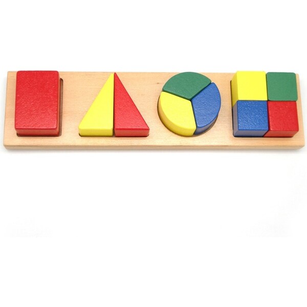 Kaper Kidz 24cm Wooden Coloured Shape/Toy & Fraction Toddler/Baby Puzzle 18m+