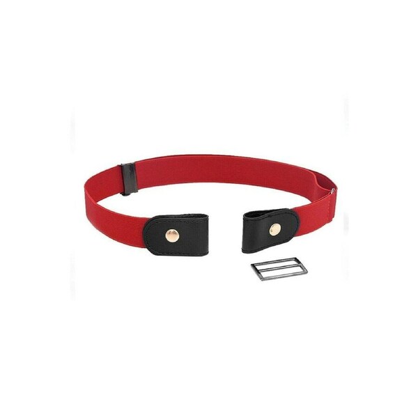 Women Invisible Elastic Buckle Waistband Red