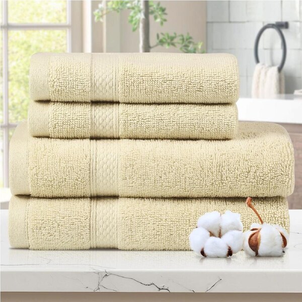 LINENOVA 4pcs 100% Cotton 650GSM Luxury Hand Face Towels Set 8 Colours Linen